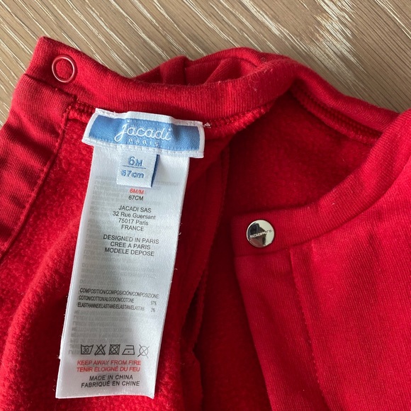 Red Jacadi six month (6 month) sweater. - Picture 4 of 4